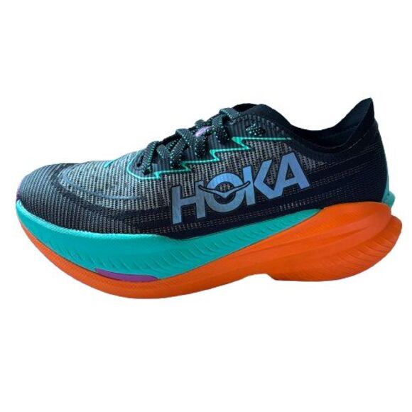 Hoka One One Women’s Size 8.5 D Wide Mach X 2 Black Electric Aqua 1162410 BCQ - Picture 4 of 10